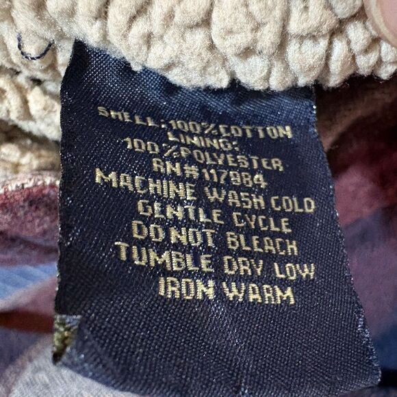 Grizzly Mountain Sherpa Lined Flannel Shirt Mens L Plaid Jacket Shacket Workwear - Picture 4 of 7